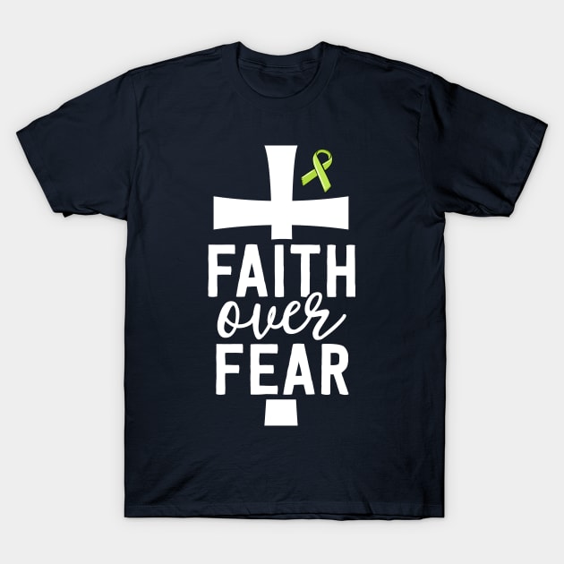 Faith Over Fear Christian Cancer Gifts For Women Lymphoma T-Shirt by 14thFloorApparel